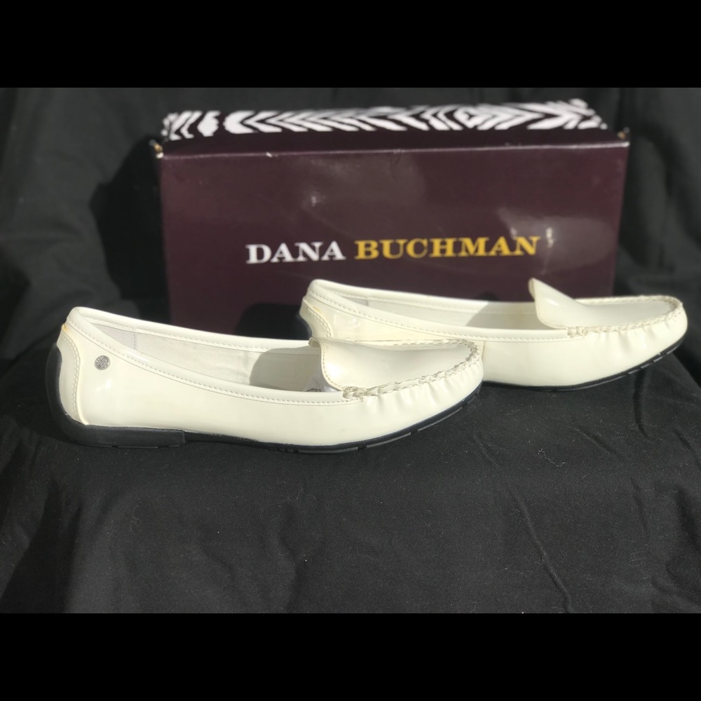 Dana Buchman DBZANE White Faux Patent Loafers